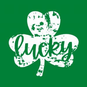 Grunge Lucky Shamrock SVG, Clover Lucky SVG St Patrick's Day SVG