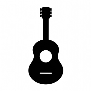 Guitar Silhouette SVG Cut File, Guitar SVG Clipart Instant Download Vector Illustration