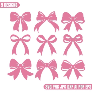 Hair Bow SVG, Bows SVG Bundle Bow SVG