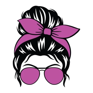 Messy Bun SVG Cut File Messy Bun SVG