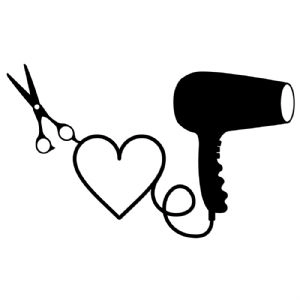 Hair Dresser with Heart SVG, Hair Dryer with Heart SVG Hair Stylist SVG