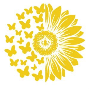 Half Sunflower Half Butterfly SVG, Sunflower Instant Download Sunflower SVG