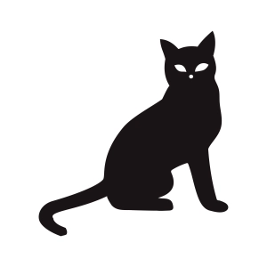 Halloween Cat SVG Silhouette, Black Cat SVG Instant Download Halloween SVG