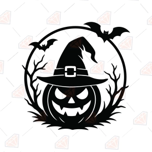 Halloween Door Sign SVG, Spooky Pumpkin Door Hanger
