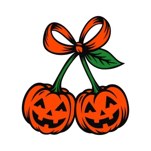 Halloween Pumpkin Cherries SVG, Trendy Pumpkin SVG Pumpkin SVG