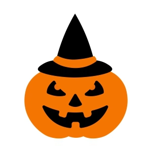 Halloween Scary Pumpkin with Hat SVG, Instant Download Pumpkin SVG