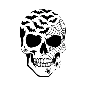 Halloween Skull SVG, Trendy Halloween SVG Cut File for Cricut & Silhouette Halloween SVG