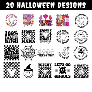Halloween SVG Bundle of 20 Designs, Spooky SVGs Halloween SVG