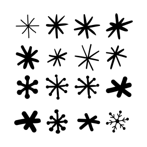 Hand Draw Snowflake Bundle SVG, Flake Winter SVG Christmas SVG
