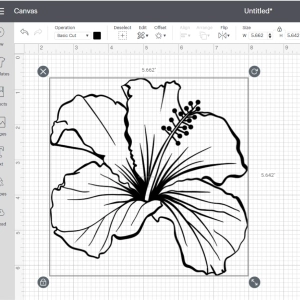Hand Drawing Hibiscus SVG, Instant Download Flower SVG