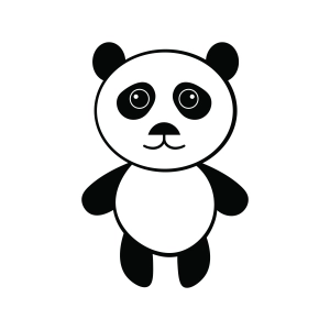Hand Drawn Panda SVG, Panda Clipart Files Wild & Jungle Animals SVG