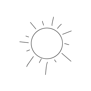 Hand Drawn Sun Outline SVG, Sun SVG Digital File Summer SVG