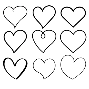 Handdrawn Heart Outline Bundle SVG Cut File Shapes