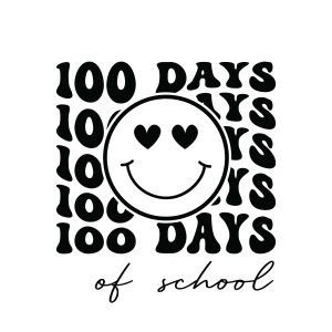 Happy 100th Day Of School SVG, 100 Days of School with Smiley Face SVG Teacher SVG