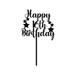 Happy 16th Birthday SVG | 16th Cake Topper SVG Cut File Cake Topper SVG