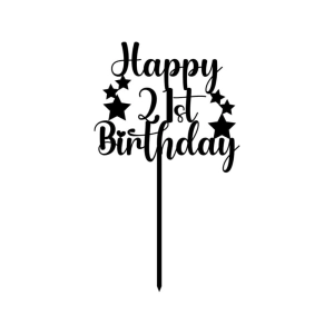 Happy 21st Birthday SVG | 21st Cake Topper SVG Cut File Cake Topper SVG