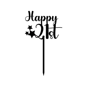 Happy 21st SVG | 21st Cake Topper SVG Cut File Cake Topper SVG