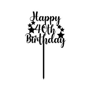 Happy 40th Birthday SVG | 40th Cake Topper SVG Cut File Cake Topper SVG