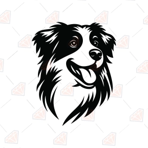 Happy Australian Shepherd Aussie Head SVG