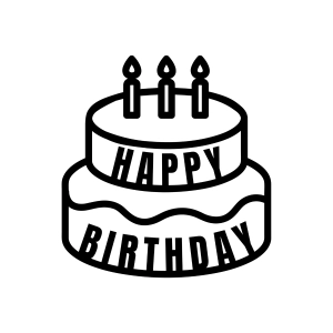 Happy Birthday Cake SVG Cut File, Instant Download Birthday SVG