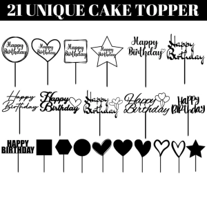 Happy Birthday Cake Topper SVG Bundle & Cut Files Cake Topper SVG