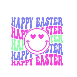 Happy Easter Retro Smiley Face SVG, Love Easter SVG Easter Day SVG