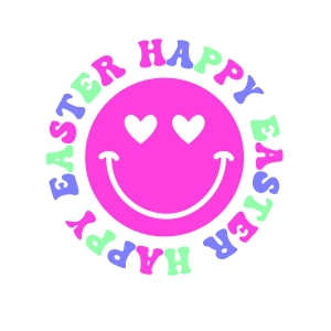 Happy Easter Smiley Face SVG, Retro SVG Graphic Design Easter Day SVG