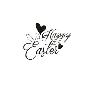 Happy Easter SVG with Hearts and Bunny Ears Easter Day SVG