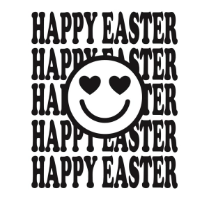 Happy Easter With Smiley Face SVG, Retro Happy Easter SVG Easter Day SVG