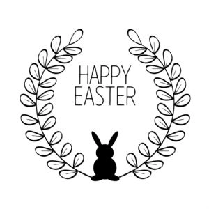 Happy Easter Floral Wreath SVG, Cutting File Easter Day SVG