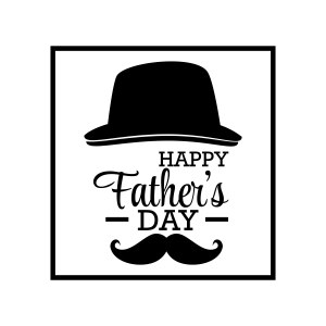 Happy Father's Day with Moustache SVG, Instant Download Father's Day SVG