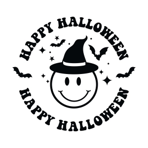 Happy Halloween SVG with Smiley Face Halloween SVG