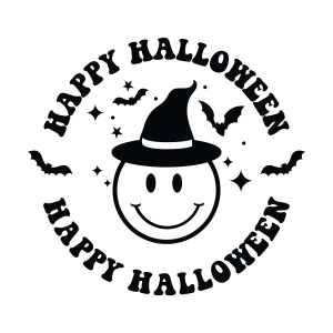 Happy Halloween SVG with Smiley Face, Halloween SVG File Halloween SVG