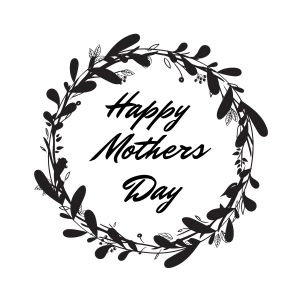 Happy Mother's Day Floral Wreath SVG Cut File Mother's Day SVG