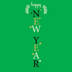 Happy New Year Vertical Porch Sign SVG, Instant Download New Year SVG