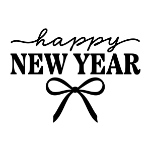Happy New Year SVG with Bow Svg