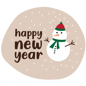 Happy New Year with Snowman SVG, Digital Design New Year SVG