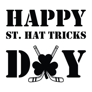 Happy St Hat Tricks Day SVG,  Hockey Shamrock SVG St Patrick's Day SVG
