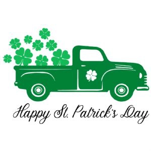 Happy St. Patrick's Day Truck SVG Cut File, Instant Download St Patrick's Day SVG