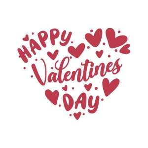 Happy Valentine's Day Heart SVG, Instant Download Valentine's Day SVG