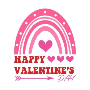 Happy Valentine's Day SVG, Boho Rainbow SVG Valentine's Day SVG