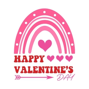 Happy Valentine's Day SVG with Boho Rainbow Valentine's Day SVG