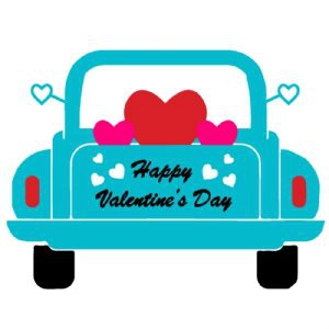 Happy Valentine's Day Truck SVG, Instant Download Valentine's Day SVG