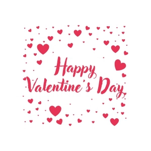 Happy Valentines Day SVG with Hearts, Instant Download Valentine's Day SVG