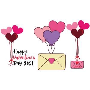 Love Postcard with Hearts SVG, Valentine's Day Design Valentine's Day SVG