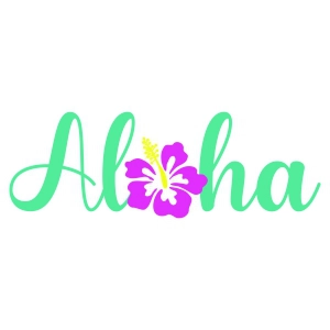 Hawaiian Flower Aloha SVG Cut File, Hawaii Aloha Instant Download USA SVG