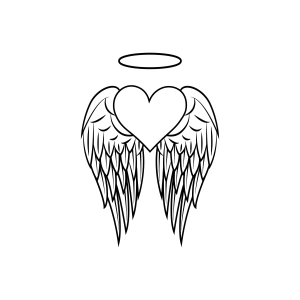 Heart Angel Wings SVG for Cricut, Instant Download Drawings