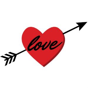Love Heart Arrow SVG, Valentine's SVG Digital Download Love SVG