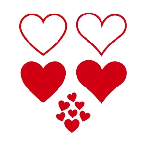 Heart Bundle SVG Cut Files, Hearts Bundle Instant Download Shapes