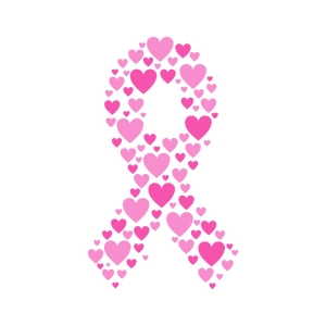 Heart Cancer Ribbon SVG, Cancer Awareness Ribbon SVG Ribbon SVG